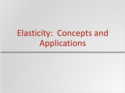 Elasticity: Concepts and Applications Resources
