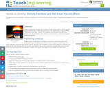 Density Rainbow and the Great Viscosity Race