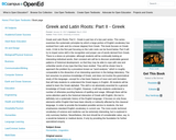 Greek and Latin Roots: Part II - Greek