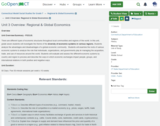 Connecticut Model Social Studies for Grade 7, Regional & Global Economics, Unit 3 Overview: Regional & Global Economics
