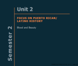 Connecticut Model African American/Black and Puerto Rican/Latino Course of Studies, Semester 2: Blood and Beauty