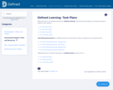 Defined Learning: Task Plans