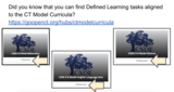 CT Model Curricula and Defined Tasks