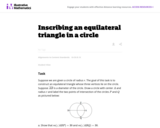 G-CO Inscribing an equilateral triangle in a circle