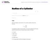 A-SSE Radius of a Cylinder
