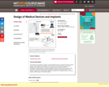 Design of Medical Devices and Implants, Spring 2006
