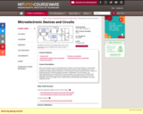 Microelectronic Devices and Circuits, Fall 2009