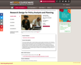 Research Design for Policy Analysis and Planning, Fall 2007