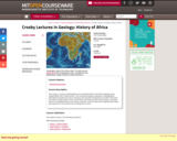 Crosby Lectures in Geology: History of Africa, Fall 2005