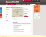 Modeling Dynamics and Control II, Spring 2003