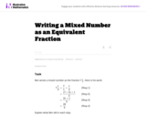 Writing A Mixed Number As an   Equivalent Fraction