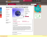 Special Topics in Supply Chain Management, Spring 2005