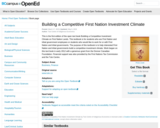 Building a Competitive First Nation Investment Climate