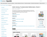 Adult Literacy Fundamentals Mathematics: Book 4