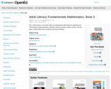 Adult Literacy Fundamentals Mathematics: Book 3