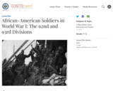 African-American Soldiers in World War I: The 92nd and 93rd Divisions