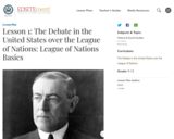 Lesson 1: The Debate in the United States over the League of Nations: League of Nations Basics