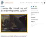 Lesson 1: The Phoenicians and the Beginnings of the Alphabet