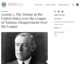 Lesson 2. The Debate in the United States over the League of Nations: Disagreement Over the League