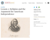 Lesson 2: Religion and the Argument for American Independence