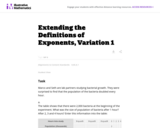 Extending the Definitions of Exponents, Variation 1