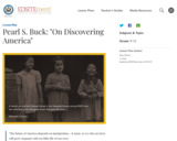 Pearl S. Buck: "On Discovering America"