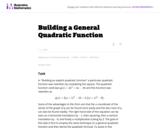Building a General Quadratic Function