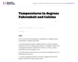 Temperatures in Degrees Fahrenheit and Celsius