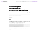 Extending the Definitions of Exponents, Variation 2