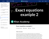 Differential Equations: Exact Equations Example 2