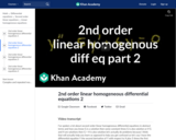 Differential Equations: 2nd Order Linear Homogeneous Differential Equations 2