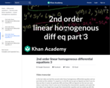 Differential Equations: 2nd Order Linear Homogeneous Differential Equations 3