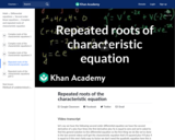Differential Equations: RepeatedRroots of the Characteristic Equation