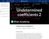 Differential Equations: Undetermined Coefficients 2