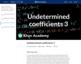 Differential Equations: Undetermined Coefficients 3