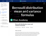 Statistics: Bernoulli Distribution Mean and Variance Formulas