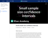 Statistics: Small Sample Size Confidence Intervals
