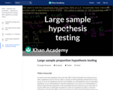Statistics: Large Sample Proportion Hypothesis Testing