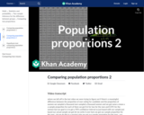 Statistics: Comparing Population Proportions 2