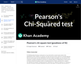 Statistics: Pearson's Chi Square Test (Goodness of Fit)