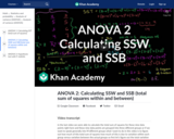 Statistics: ANOVA 2 - Calculating SSW and SSB (Total Sum of Squares Within and Between)