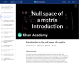 Linear Algebra: Introduction to the Null Space of a Matrix