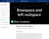 Linear Algebra: Rowspace and Left Nullspace