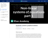 Conic Sections: Non-Linear Systems of Equations 1