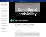 Calculating conditional probability