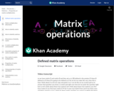Defined matrix operations