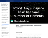Proof: Any subspace basis has same number of elements