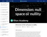 Dimension of the null space or nullity