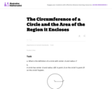 7.G The Circumference of a Circle and the Area of the Region it Encloses