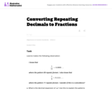 8.NS Converting Repeating Decimals to Fractions